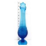 Fenton colonial blue 14in diamond point vase
