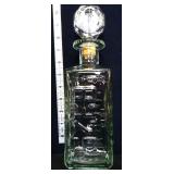 Vintage clear glass bourbon bottle w/ stopper