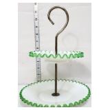 Fenton emerald crest 2 tier tidbit tray