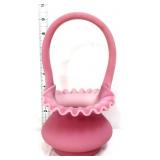 Fenton pink satin basket