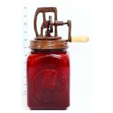 Red #20 glass churn