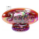 Fenton oval red carnival dealer plaque