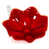 MCM Viking amberina 7.5in 6 petal bowl