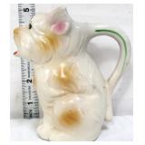 Vntg white scottie dog 5in pitcher