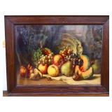 Vntg framed 33.5x25.5 fruit art