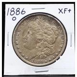 1886O Morgan silver dollar