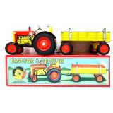 Schylling key wind tractor & trailer in org box