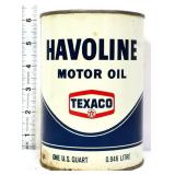 Vntg 1qt Texaco Havoline Motor Oil can