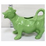 Green figural cow creamer