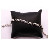 WHITE SAPPHIRE DINNER BRACELET LAB GROWN