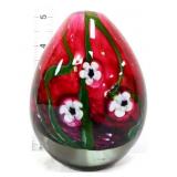 Art glass floral paperweight