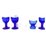 Lot of 5 vintage eye washes, inc 4 cobalt