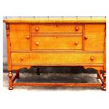Vintage oak 3 drawer 2 door buffet