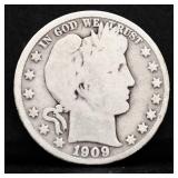 1909 barber half dollar