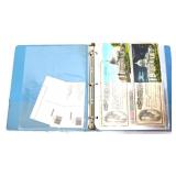 Binder of vintage postcards & paper items