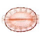Pink depression divided relish tray