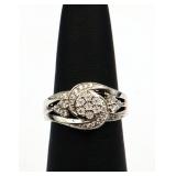 Sterling white sapphire ring, lab created