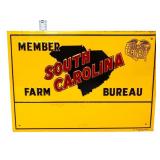 Vtg metal 13.5x9.5 Farm Bureau South Carolina sign