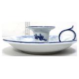Vntg German Delft chamberstick
