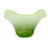 Green art glass unique bowl