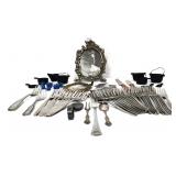 Mixed estate glass lot, inc flatware pieces
