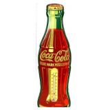 Vntg metal 5.25x17 Coca Cola bottle thermometer