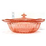 Pink depression Adam covered casserole bowl