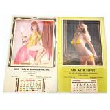 Lot of 2 vintage pinup girl adv calendars