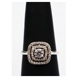 Sterling white sapphire ring, lab created