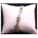 Peridot bangle bracelet, lab created