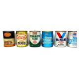 Lot of 6 vintage 1qt oil cans