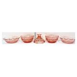 Lot of 5 pieces of pink depression glassware
