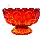 Vntg amberina moon & stars pedestal bowl