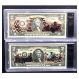 2 slabbed UC WWII battles $2 paper notes