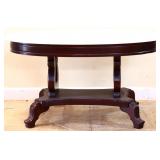 Oval marble top coffee table