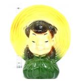 Royal Copley Asian head vase wall pocket
