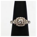 Sterling white sapphire ring, lab created