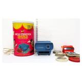 Round View Master container with contents