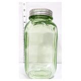 Vintage green depression canister jar