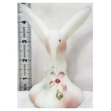 Fenton white satin dewdrops hummingbird figure