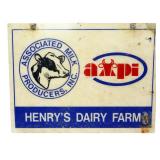 Vntg metal dbl side 24x18 Henry