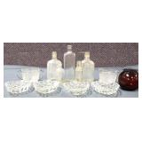 Mixed estate glass lot, inc leaf dishes