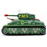 Vntg tin litho Taiyo Sherman M-4 tank toy