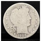 1908 barber half dollar
