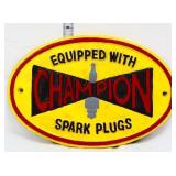 Cast iron 11.5x7.5 Champion Spark Plugs plaque