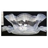 Vntg clear opalescent finger bowl w/ underplate