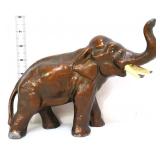 Bronze wash 8in tall elephant figure
