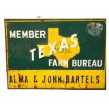 Vntg metal 13.5x9.5 Farm Bureau Texas Member sign