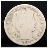 1905S barber half dollar