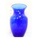 Cobalt glass 9in spiral vase